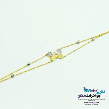 دستبند طلا - طرح پروانه-MB0271